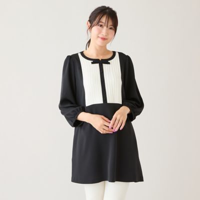 ＜Rose Tiara (Women/大きいサイズ)＞【接触冷感／ＵＶカット／防シワ】クラシカルリボンタックブラウス（５１０２２６０３）