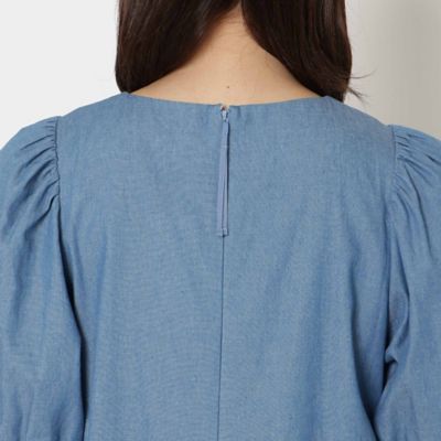 綿100％】スズラン刺繍バックティアードチュニック
