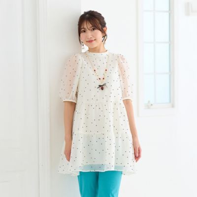 バックリボンハートフロッキーチュニック（51022607） | Rose