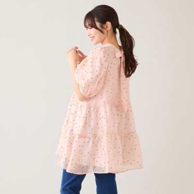 バックリボンハートフロッキーチュニック（51022607） | Rose