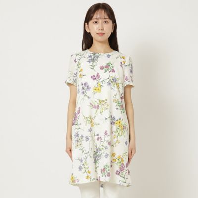 【愛され名品】【手洗いＯＫ】ボタニカルプリントチュニック（５１０２３５０１）