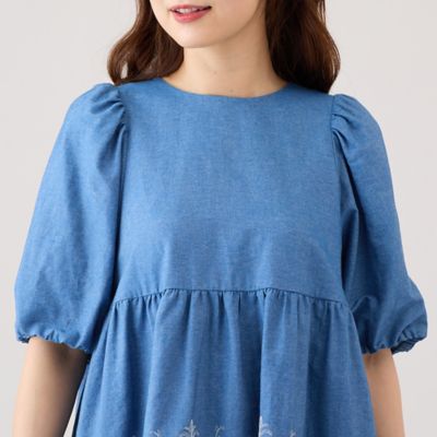 【手洗いＯＫ】スカラ刺繍チュニック（５１０２３５０２）
