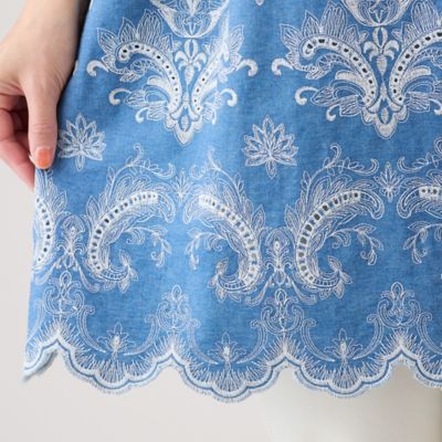 【手洗いＯＫ】スカラ刺繍チュニック（５１０２３５０２）