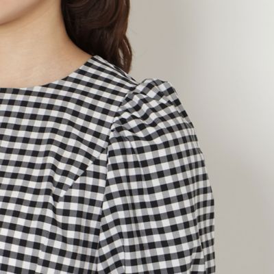 スカラ刺繍チュニック／ ギンガムチェック（51023601A