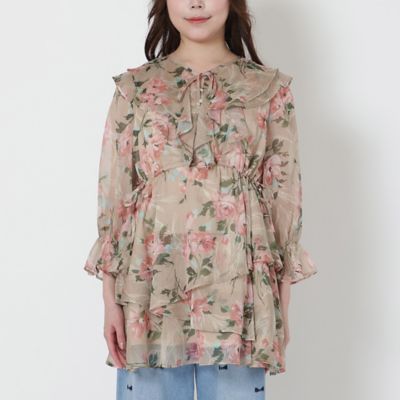 ⭐️新品⭐️Rose Tiara⭐️リバティ調花柄フリルチュニック42 Rose Tiara / ローズティアラ （レディース） チュニック