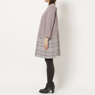 保湿性／吸温発熱】チェックドッキングチュニック（51026601
