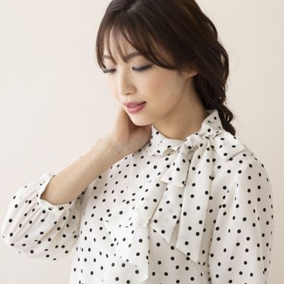 【初回限定】 ランダムドットリボンブラウス（51031308） | Rose トップス