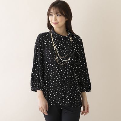 ランダムドットリボンブラウス（51031308） | Rose