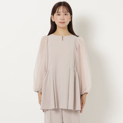 【セットアップ対応】ダブルクロスペプラムブラウス（５１０３１５０１）