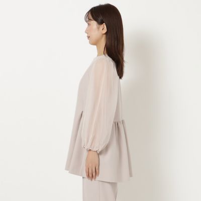 【セットアップ対応】ダブルクロスペプラムブラウス（５１０３１５０１）