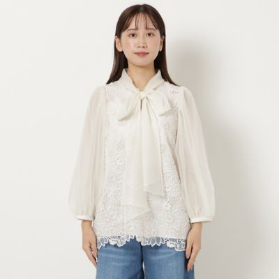 オーガンジー刺繍ブラウス（５１０３１５０７）