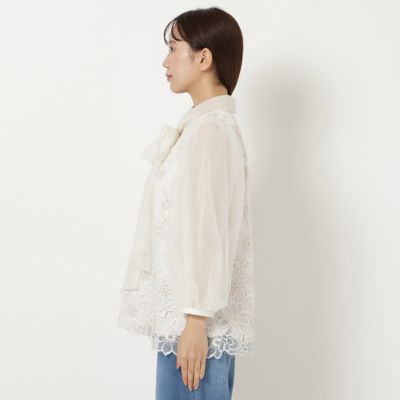 オーガンジー刺繍ブラウス（５１０３１５０７）