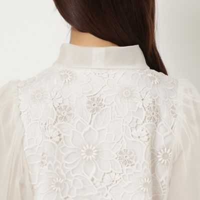 オーガンジー刺繍ブラウス（５１０３１５０７）