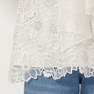 オーガンジー刺繍ブラウス（５１０３１５０７）