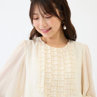 ＜Rose Tiara (Women/大きいサイズ)＞【セットアップ対応】バルーンヘムブラウス（５１０３１６０３）