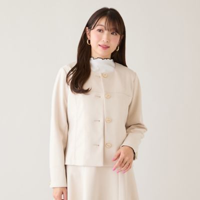 ダンボールニットノーカラージャケット（51031604） | Rose