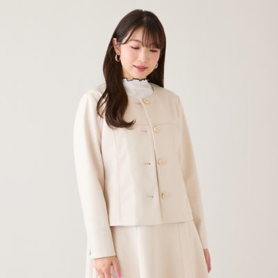 ダンボールニットノーカラージャケット（51031604） | Rose