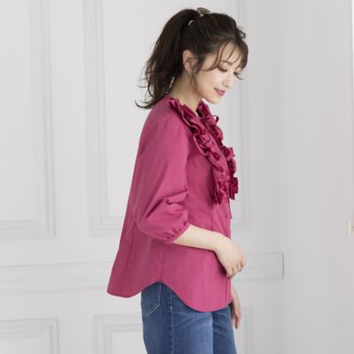 タイプライターフリルブラウス（51032316） | Rose