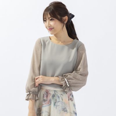 レース切替ブラウス（51032317） | Rose Tiara (Women