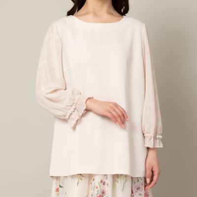 大きいサイズ！ROSE TIARA レースブラウスホワイト上品総レース