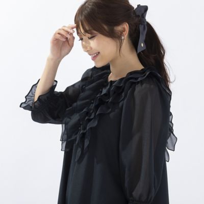 送料無料の通販 オーガンジーフリルブラウス（51032320） | Rose Tiara トップス