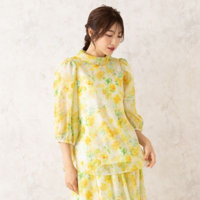 【セットアップ対応】アートフラワーブラウス（５１０３２５０３）