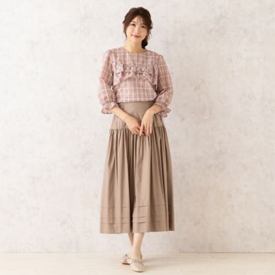 【セットアップ対応】オーガンジーチェックブラウス（５１０３２５０８）
