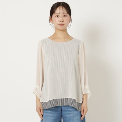 ストライプレイヤード風ブラウス（５１０３２５１６）