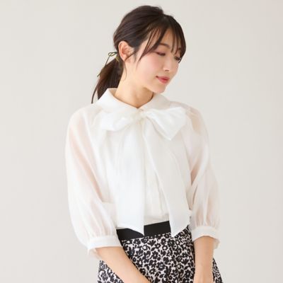 新品 タグ付 リエンダ 袖ボリュームブラウス 深キョン着用 セール】『ボリューム袖ピンタックブラウス』（シャツ/ブラウス