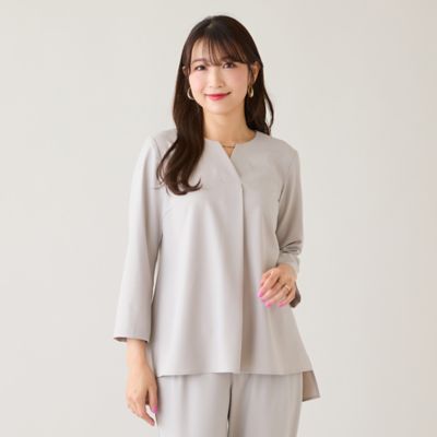 ＜Rose Tiara (Women/大きいサイズ)＞【セットアップ対応】【イージーケア】ストレッチツイルブラウス（５１０３２６０４）