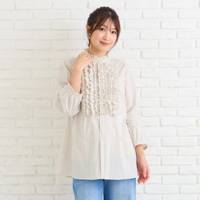 シワになりにくい】フリルブラウス（51032605） | Rose Tiara