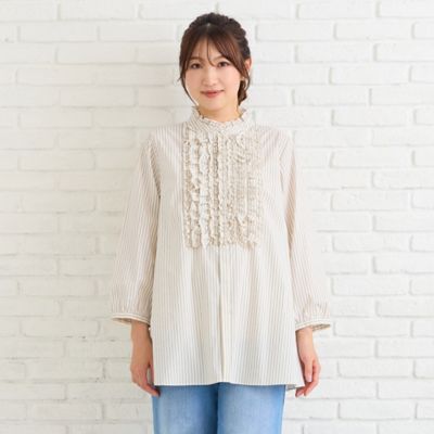 シワになりにくい】フリルブラウス（51032605） | Rose Tiara