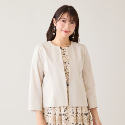 ＜Rose Tiara (Women/大きいサイズ)＞【接触冷感／吸水速乾】ノーカラージャケット（５１０３２６０７）