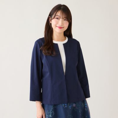 新品 ローズティアラ 大きい 42ノーカラージャケット おしゃれ 上品 着痩せ 新品 ローズティアラ 大きい 42ノーカラージャケット おしゃれ 上品