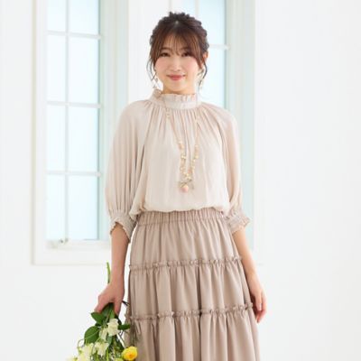 フリルバンドカラーブラウス（51032609） | Rose Tiara (Women