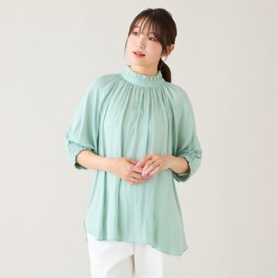 ROSE BUT バンドカラーブラウス ROSE BUD（ローズバッド） ブラウス シャツ フリルカラーブラウス