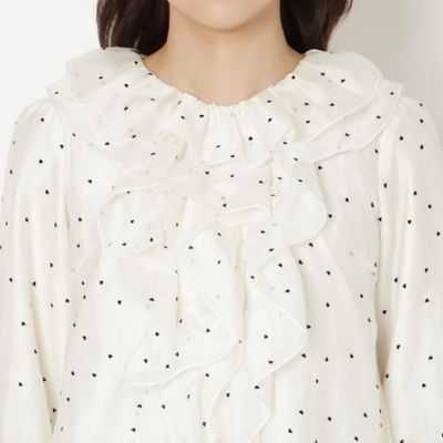 ハートドットフリルブラウス（51032610） | Rose Tiara (Women 
