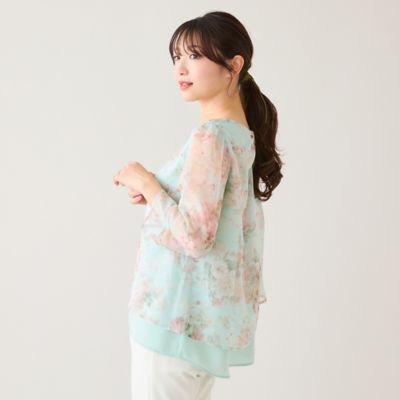 ＜Rose Tiara (Women/大きいサイズ)＞【大人気デザイン】バックリボンレイヤード風ブラウス（５１０３２６１４）