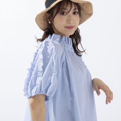 フリル袖バックリボンブラウス（５１０３３３１０） の通販 | 三越