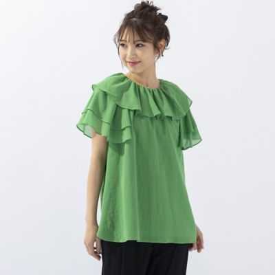 コットンシフォンフリルブラウス（51033311） | Rose