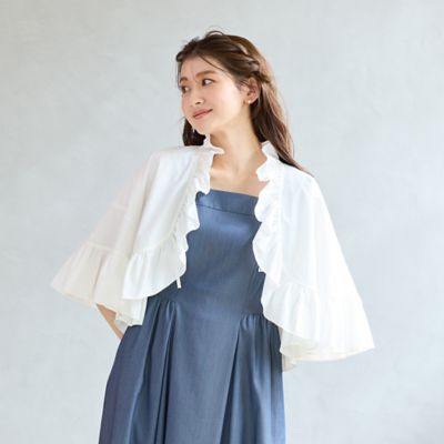 ＜Rose Tiara (Women/大きいサイズ)＞【接触冷感／ＵＶカット／遮熱】ラッフルボレロ（５１０３３６０１）