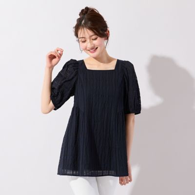 ローズティアラ♡ペプラムカットソー♪とっても可愛いです！ シズルチェックペプラムブラウス（51033605） | Rose Tiara