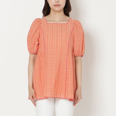 ローズティアラ♡ペプラムカットソー♪とっても可愛いです！ シズルチェックペプラムブラウス（51033605） | Rose Tiara