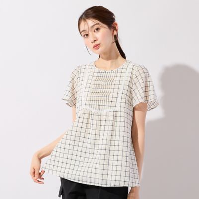 Rose Tiara チェック ティアード チュニック ワンピース 大きいサイズ Rose Tiara (Women/大きいサイズ) / ローズティアラ(大きいサイズ) TOP