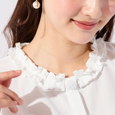 異素材切替ペプラムブラウス（51033618） | Rose Tiara (Women