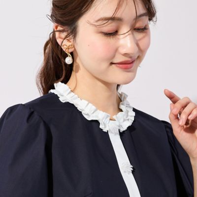 異素材切替ペプラムブラウス（51033618） | Rose Tiara (Women