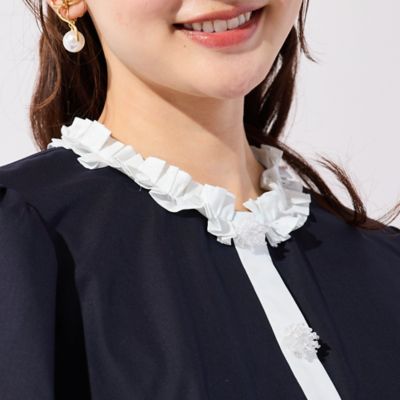 異素材切替ペプラムブラウス（51033618） | Rose Tiara (Women 