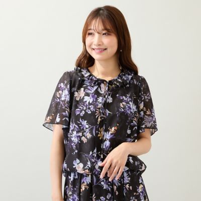 ＜Rose Tiara (Women/大きいサイズ)＞【セットアップ対応】バルーンヘムブラウス（５１０３４５０１）