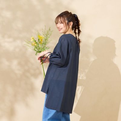 【接触冷感／手洗い可】バックロングブラウス（５１０３４５０４）