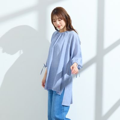 ＜Rose Tiara (Women/大きいサイズ)＞【接触冷感／手洗い可】バックロングブラウス（５１０３４５０４）